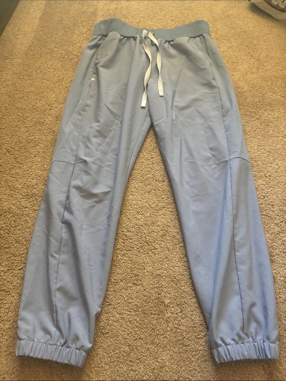 FIGS Technical Collection Zamora Jogger Scrub Pants Blue Womens M petite